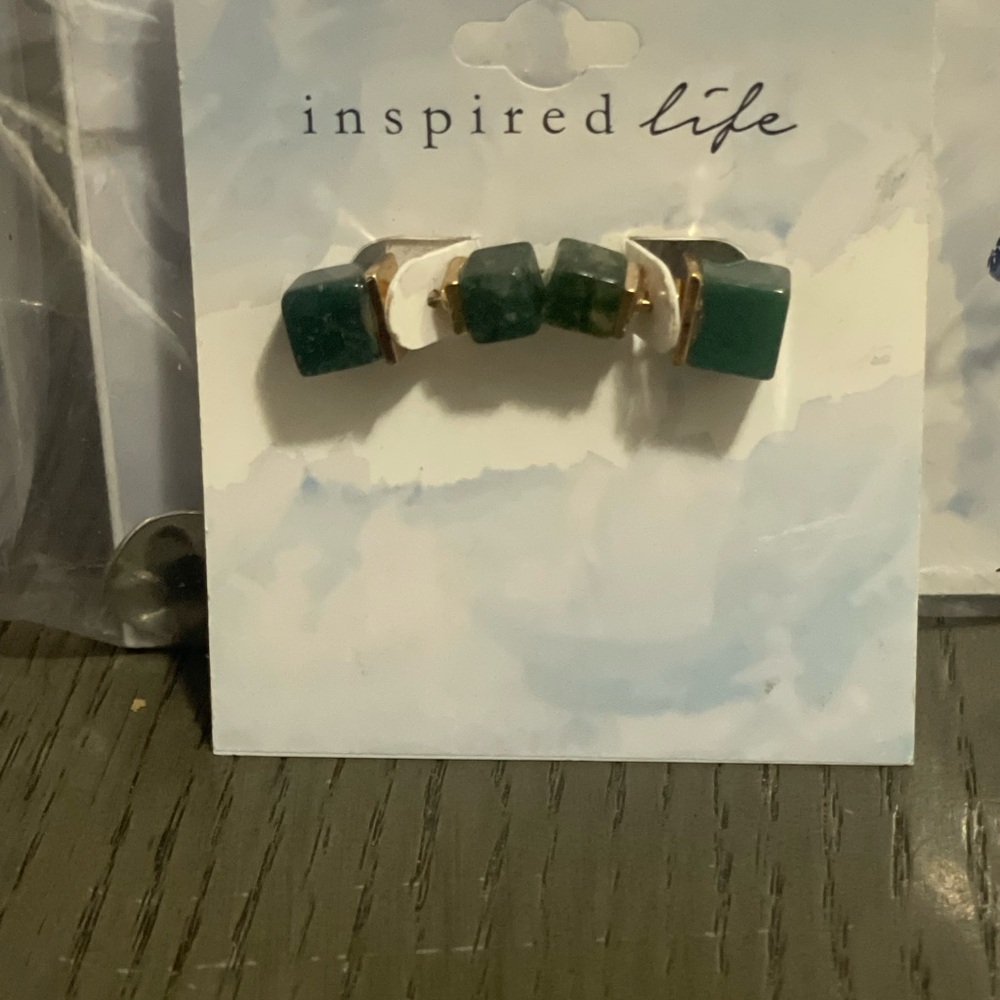 Inspired life green post earrings